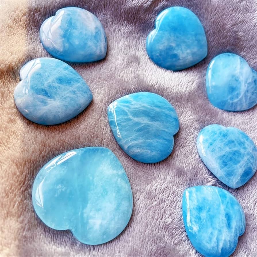 Amazon.co.jp: 装飾用の宝石 天然アクアマリンハートクリスタル